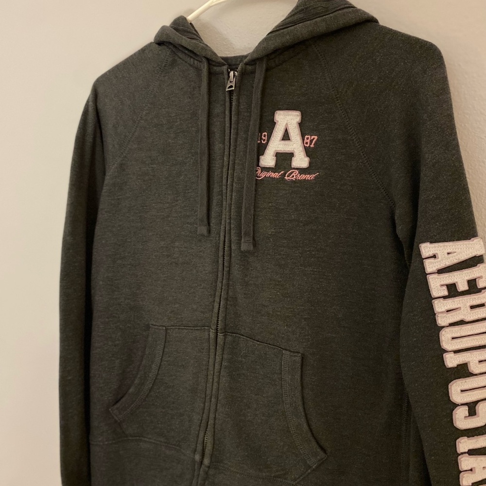 Aeropostale Charcoal Zip-Up Jacket